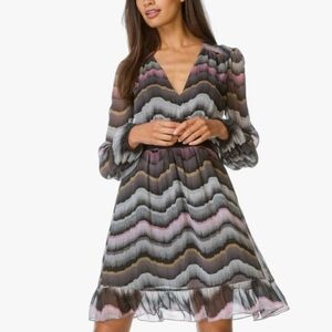 Diane von Furstenberg Lizbeth Trapunto Waist Print Silk Dress in Encore Wildrose